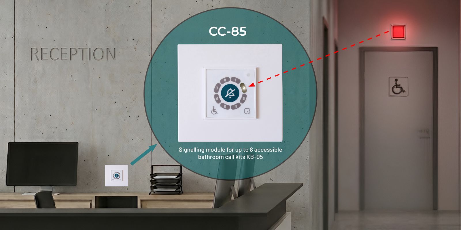 CC-85: Senyalitzador de trucades per a banys accessibles equipats amb KB-05